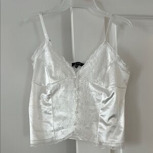 Love J White Floral Lace Camisole|Size XL
